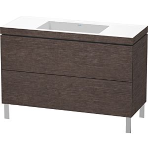 Duravit L-Cube vanity unit LC6939N7272 120 x 48 cm, without tap hole, brushed dark oak, 2 pull-outs, floor-standing