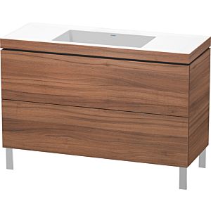 Duravit L-Cube vanity unit LC6939N7979 120 x 48 cm, without tap hole, natural walnut, 2 pull-outs, floor-standing