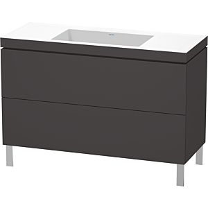 Duravit L-Cube vanity unit LC6939N8080 120 x 48 cm, without tap hole, graphite super matt, 2 pull-outs, floor-standing