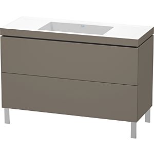 Duravit L-Cube Waschtisch-Unterschrank LC6939N9090 120 x 48 cm, ohne Hahnloch, flannel grey seidenmatt, 2 Auszüge, bodenstehend
