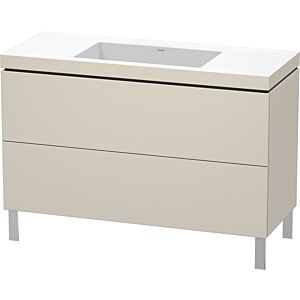 L-Cube Duravit vasque LC6939N9191 120 x 48 cm, sans trou pour robinet, taupe mat, 2 coulissants, au sol