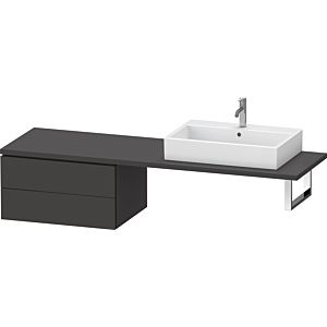 Duravit L-Cube base cabinet LC585908080 72 x 54.7 cm, graphite super matt, for console, 2 drawers