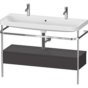 Duravit Happy D.2 Plus Möbelwaschtisch-Kombination HP4854O80800000 117,5x49cm, mit Metallkonsole, graphit supermatt