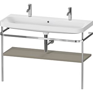Duravit Happy D.2 Plus combinaison lavabo pour meuble HP4849O92920000 117,5x49cm, 1 trou pour robinetterie, avec console en métal, gris pierre satiné mat