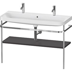 Duravit Happy D.2 Plus furniture washbasin combination HP4849O80800000 117.5x49cm, 1 tap hole, with metal console, graphite super matt