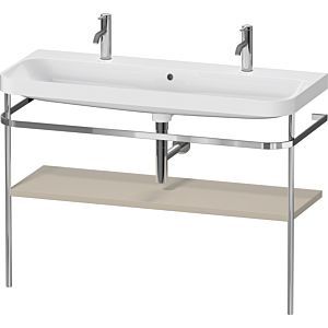 Duravit Happy D.2 Plus Möbelwaschtisch-Kombination HP4849O60600000 117,5x49cm, 1 Hahnloch, mit Metallkonsole, taupe seidenmatt
