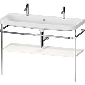 Duravit Happy D.2 Plus Möbelwaschtisch-Kombination HP4849O22220000 117,5x49cm, 1 Hahnloch, mit Metallkonsole, weiß hochglanz