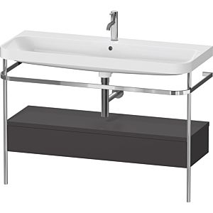 Combinaison lavabo pour meuble Duravit Happy D.2 Plus HP4844O80800000 117,5x49cm, avec console en métal, 1 trou pour robinet, graphite super mat