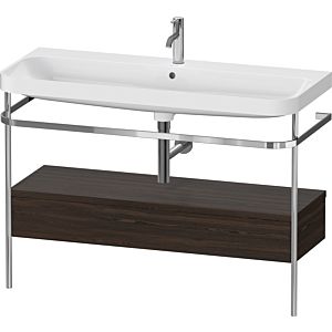 Duravit Happy D.2 Plus Möbelwaschtisch-Kombination HP4844O69690000 117,5x49cm, mit Metallkonsole, 1 Hahnloch, nussbaum gebürstet