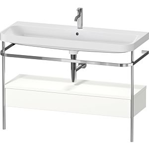Duravit Happy D.2 Plus Möbelwaschtisch-Kombination HP4844O36360000 117,5x49cm, mit Metallkonsole, 1 Hahnloch, weiß seidenmatt