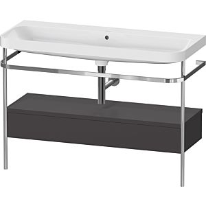 Duravit Happy D.2 Plus combinaison lavabo pour meuble HP4844N80800000 117,5x49cm, avec console en métal, sans trou pour robinet, graphite super mat