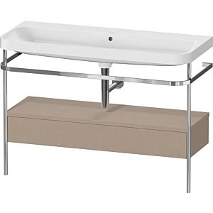 Duravit Happy D.2 Plus combinaison lavabo pour meuble HP4844N75750000 117,5x49cm, avec console en métal, sans trou pour robinet, lin