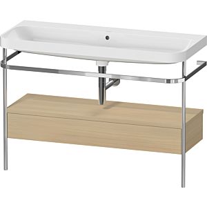 Duravit Happy D.2 Plus Möbelwaschtisch-Kombination HP4844N71710000 117,5x49cm, mit Metallkonsole, ohne Hahnloch, mediterrane Eiche
