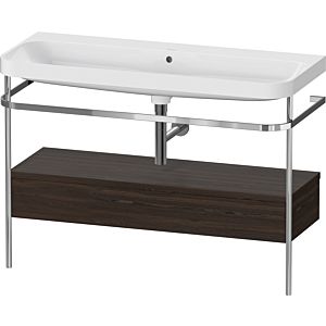 Duravit Happy D.2 Plus Möbelwaschtisch-Kombination HP4844N69690000 117,5x49cm, mit Metallkonsole, ohne Hahnloch, nussbaum gebürstet