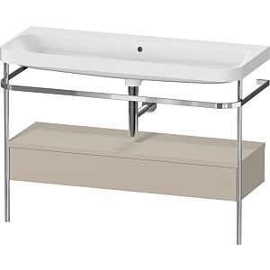 Duravit Happy D.2 Plus combinaison lavabo pour meuble HP4844N60600000 117,5x49cm, avec console en métal, sans trou pour robinet, taupe satiné mat