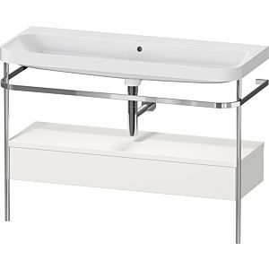 Duravit Happy D.2 Plus furniture washbasin combination HP4844N39390000 117.5x49cm, with metal console, without tap hole, nordic white satin finish