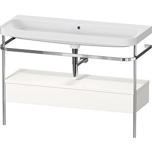 Duravit Happy D.2 Plus combinaison lavabo pour meuble HP4844N22220000 117,5x49cm, avec console en métal, sans trou pour robinet, blanc brillant