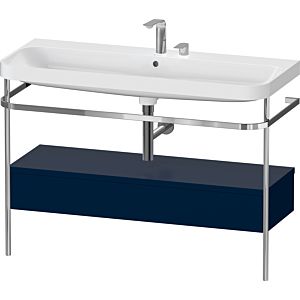 Duravit Happy D.2 Plus Möbelwaschtisch-Kombination HP4844E98980000 117,5x49cm, mit Metallkonsole, 2 Hahnlöcher, nachtblau seidenmatt