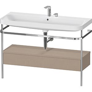 Combinaison lavabo pour meuble Duravit Happy D.2 Plus HP4844E75750000 117,5x49cm, avec console en métal, 2 trous pour robinetterie, lin
