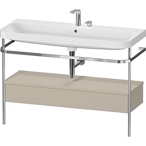 Duravit Happy D.2 Plus furniture washbasin combination HP4844E60600000 117.5x49cm, with metal console, 2 tap holes, taupe satin matt