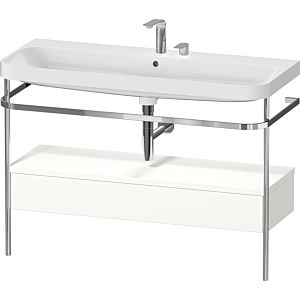 Duravit Happy D.2 Plus furniture washbasin combination HP4844E36360000 117.5x49cm, with metal console, 2 tap holes, white satin finish