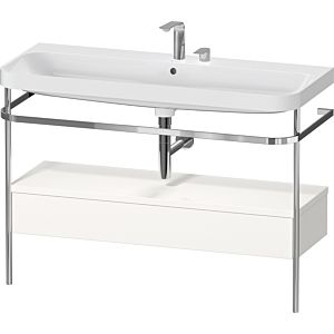 Duravit Happy D.2 Plus Möbelwaschtisch-Kombination HP4844E22220000 117,5x49cm, mit Metallkonsole, 2 Hahnlöcher, weiß hochglanz