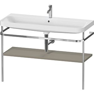 Duravit Happy D.2 Plus Möbelwaschtisch-Kombination HP4839O92920000 117,5x49cm, mit Metallkonsole, 1 Hahnloch, steingrau seidenmatt