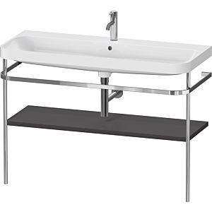 Duravit Happy D.2 Plus Möbelwaschtisch-Kombination HP4839O80800000 117,5x49cm, mit Metallkonsole, 1 Hahnloch, graphit supermatt