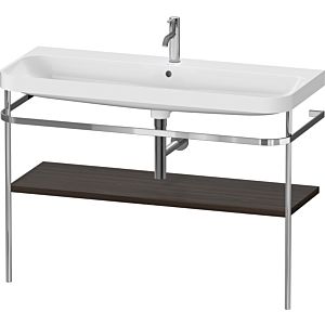 Duravit Happy D.2 Plus Möbelwaschtisch-Kombination HP4839O69690000 117,5x49cm, mit Metallkonsole, 1 Hahnloch, nussbaum gebürstet