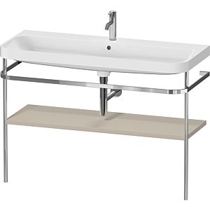 Duravit Happy D.2 Plus Möbelwaschtisch-Kombination HP4839O60600000 117,5x49cm, mit Metallkonsole, 1 Hahnloch, taupe seidenmatt