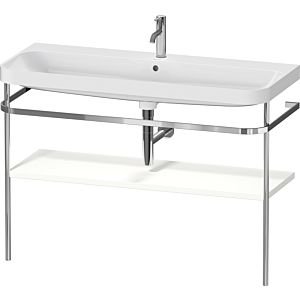 Duravit Happy D.2 Plus Möbelwaschtisch-Kombination HP4839O36360000 117,5x49cm, mit Metallkonsole, 1 Hahnloch, weiß seidenmatt