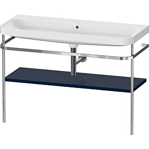 Duravit Happy D.2 Plus Möbelwaschtisch-Kombination HP4839N98980000 117,5x49cm, mit Metallkonsole, ohne Hahnloch, nachtblau seidenmatt