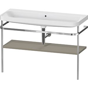 Duravit Happy D.2 Plus furniture washbasin combination HP4839N92920000 117.5x49cm, with metal console, without tap hole, stone gray satin matt