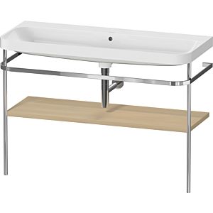 Duravit Happy D.2 Plus furniture washbasin combination HP4839N71710000 117.5x49cm, with metal console, without tap hole, Mediterranean oak