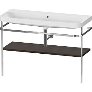 Duravit Happy D.2 Plus furniture washbasin combination HP4839N69690000 117.5x49cm, with metal console, without tap hole, brushed walnut