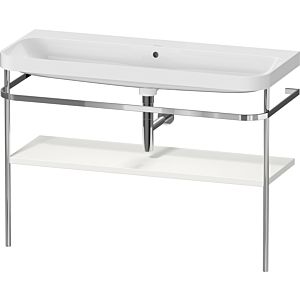 Duravit Happy D.2 Plus Möbelwaschtisch-Kombination HP4839N39390000 117,5x49cm, mit Metallkonsole, ohne Hahnloch, nordic weiß seidenmatt