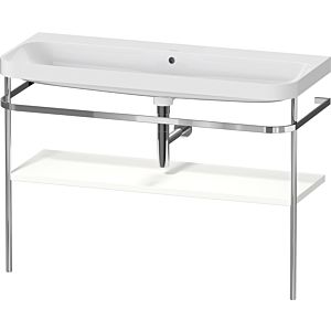 Duravit Happy D.2 Plus Möbelwaschtisch-Kombination HP4839N36360000 117,5x49cm, mit Metallkonsole, ohne Hahnloch, weiß seidenmatt