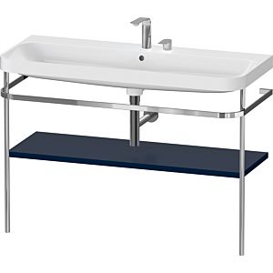 Duravit Happy D.2 Plus Möbelwaschtisch-Kombination HP4839E98980000 117,5x49cm, mit Metallkonsole, 2 Hahnlöcher, nachtblau seidenmatt