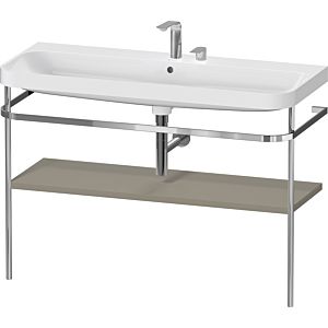 Duravit Happy D.2 Plus Möbelwaschtisch-Kombination HP4839E92920000 117,5x49cm, mit Metallkonsole, 2 Hahnlöcher, steingrau seidenmatt