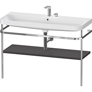 Duravit Happy D.2 Plus furniture washbasin combination HP4839E80800000 117.5x49cm, with metal console, 2 tap holes, graphite super matt