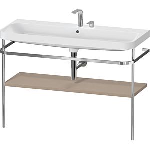 Duravit Happy D.2 Plus furniture washbasin combination HP4839E75750000 117.5x49cm, with metal console, 2 tap holes, linen