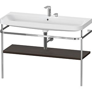 Duravit Happy D.2 Plus furniture washbasin combination HP4839E69690000 117.5x49cm, with metal console, 2 tap holes, brushed walnut