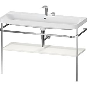 Duravit Happy D.2 Plus Möbelwaschtisch-Kombination HP4839E39390000 117,5x49cm, mit Metallkonsole, 2 Hahnlöcher, nordic weiß seidenmatt