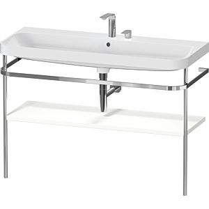 Duravit Happy D.2 Plus Möbelwaschtisch-Kombination HP4839E36360000 117,5x49cm, mit Metallkonsole, 2 Hahnlöcher, weiß seidenmatt