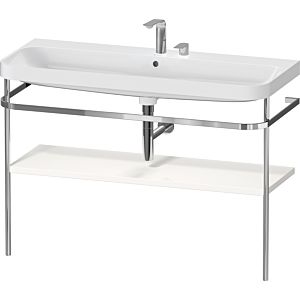 Duravit Happy D.2 Plus combinaison lavabo pour meuble HP4839E22220000 117,5x49cm, avec console en métal, 2 trous pour robinet, blanc brillant
