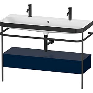 Duravit Happy D.2 Plus Möbelwaschtisch-Kombination HP4764O98980000 117,5x49cm, mit 1 Hahnloch, Metallkonsole, nachtblau seidenmatt