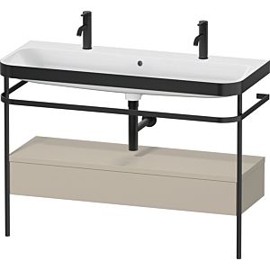 Duravit Happy D.2 Plus combinaison lavabo pour meuble HP4764O60600000 117,5x49cm, avec 1 trou pour robinetterie, support en métal, taupe satiné
