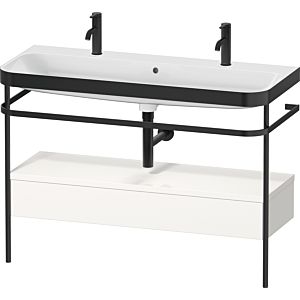 Duravit Happy D.2 Plus furniture washbasin combination HP4764O22220000 117.5x49cm, with 1 tap hole, metal console, white high gloss