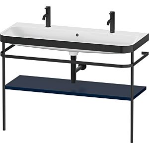 Duravit Happy D.2 Plus Möbelwaschtisch-Kombination HP4759O98980000 117,5x49cm, mit 1 Hahnloch, Metallkonsole, nachtblau seidenmatt