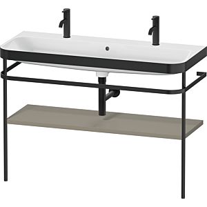 Duravit Happy D.2 Plus Möbelwaschtisch-Kombination HP4759O92920000 117,5x49cm, mit 1 Hahnloch, Metallkonsole, steingrau seidenmatt